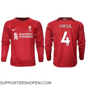 Liverpool Virgil van Dijk #4 Hemma Matchtröja 2022-23 Långärmad